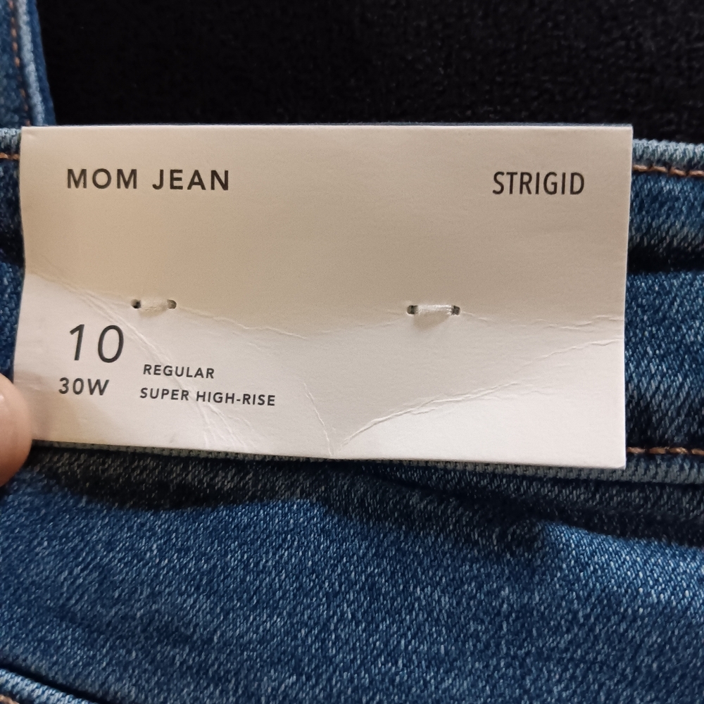 NWT American Eagle Distressed Strigid Deep Sea Blue Mom Jeans - Picture 4 of 7
